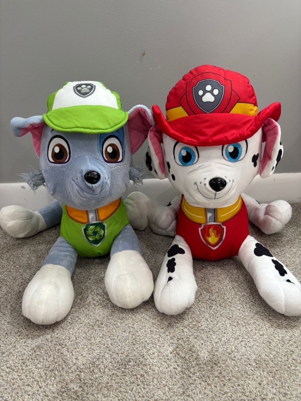 Paw Patrol Jumbo Marshall and Rocky Plush Stuffed Animals 16 inches